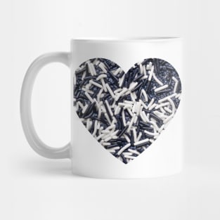 Black and White Zebra Sprinkles Candy Heart Photograph Mug